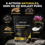 [lang:es] HERCULE Gummies Performance, 6 activos naturales y 3000 mg de shilajit puro