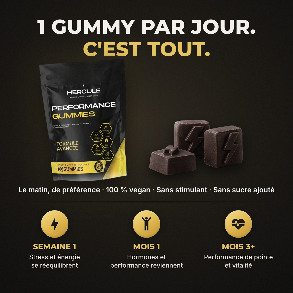 [lang:fr] HERCULE Gummies Performance, 1 gummy par jour