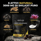 [lang:it] HERCULE Gummies Performance, 6 attivi naturali e 3000 mg di shilajit puro