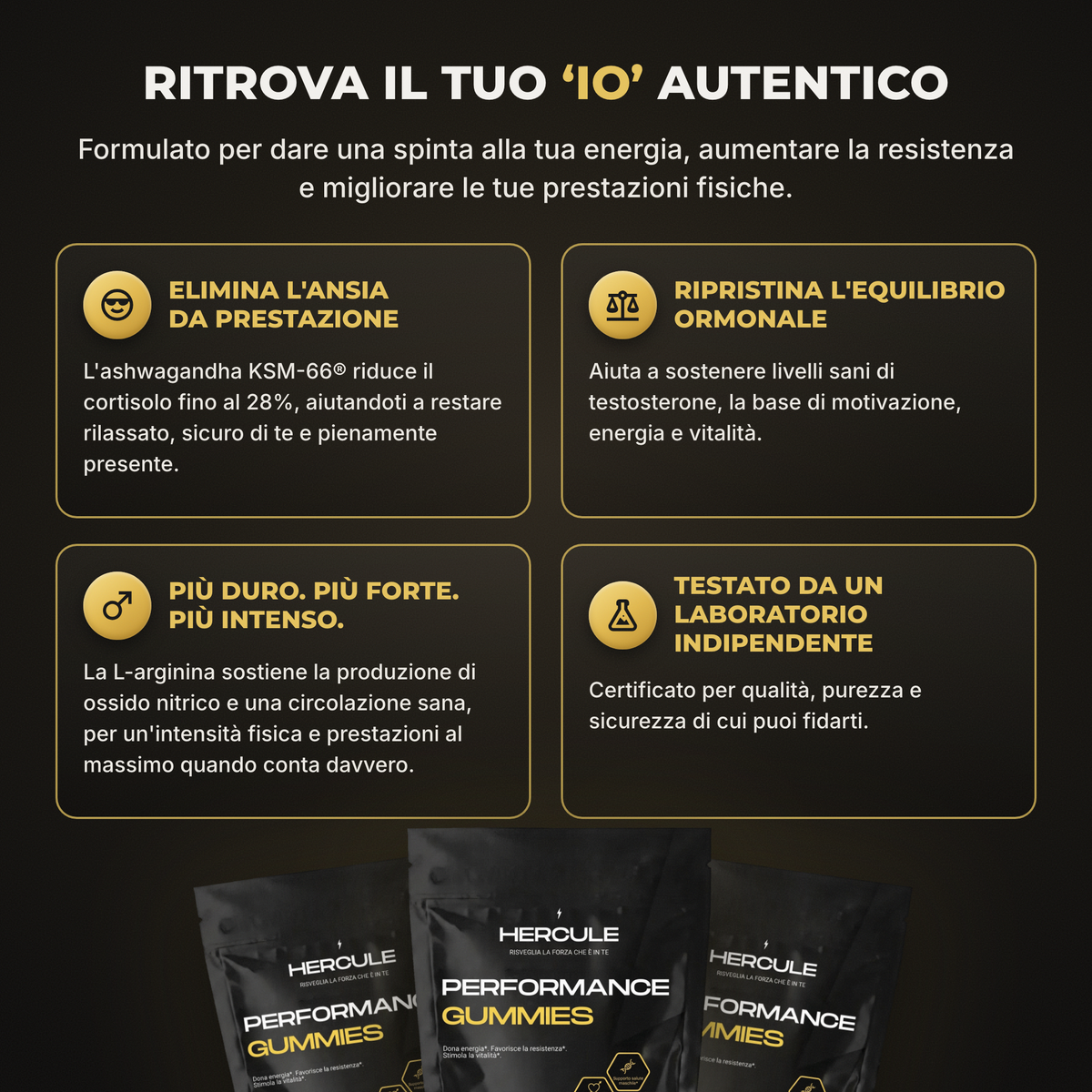 [lang:it] HERCULE Gummies Performance, ritrova il tuo io autentico