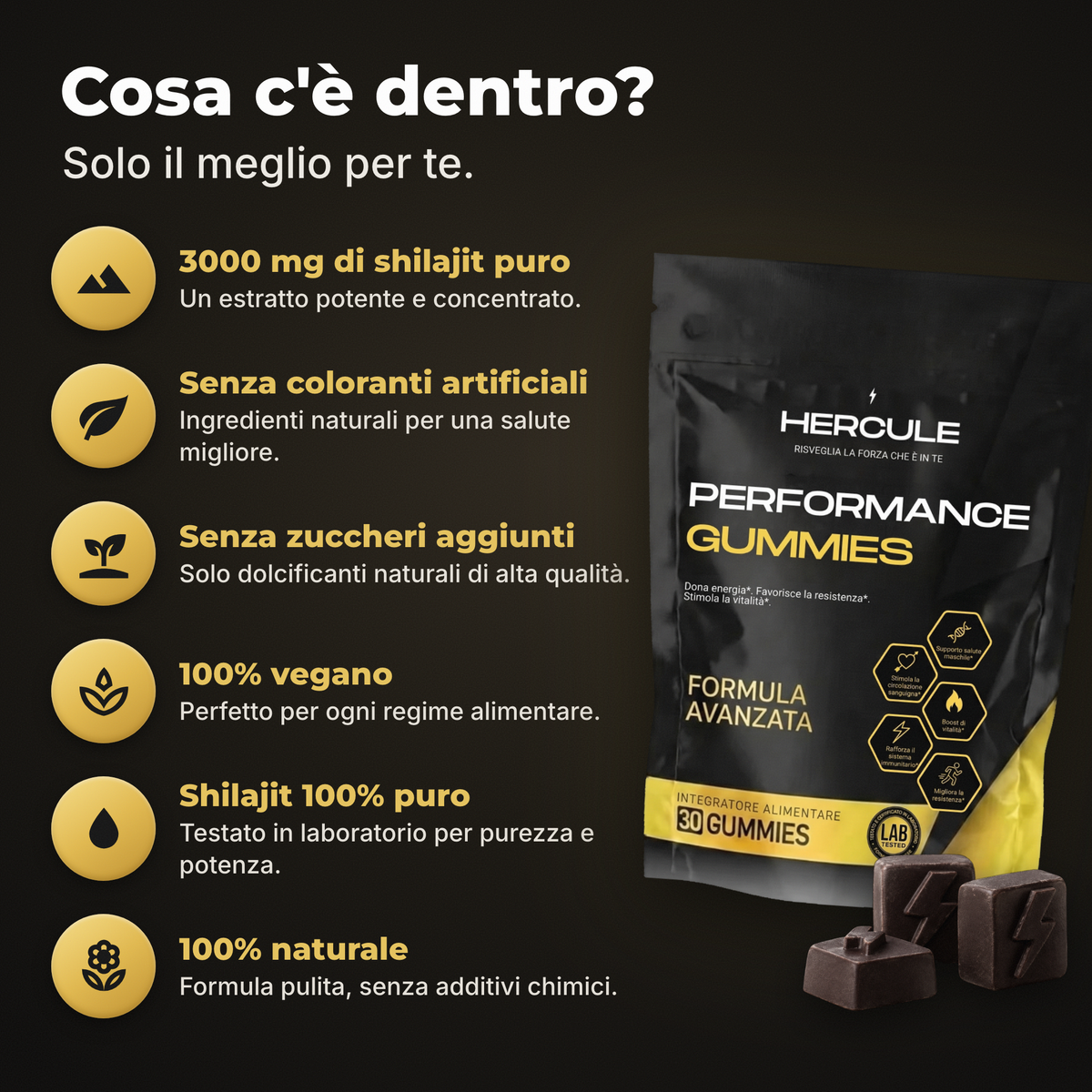 [lang:it] HERCULE Gummies Performance, cosa c'è dentro