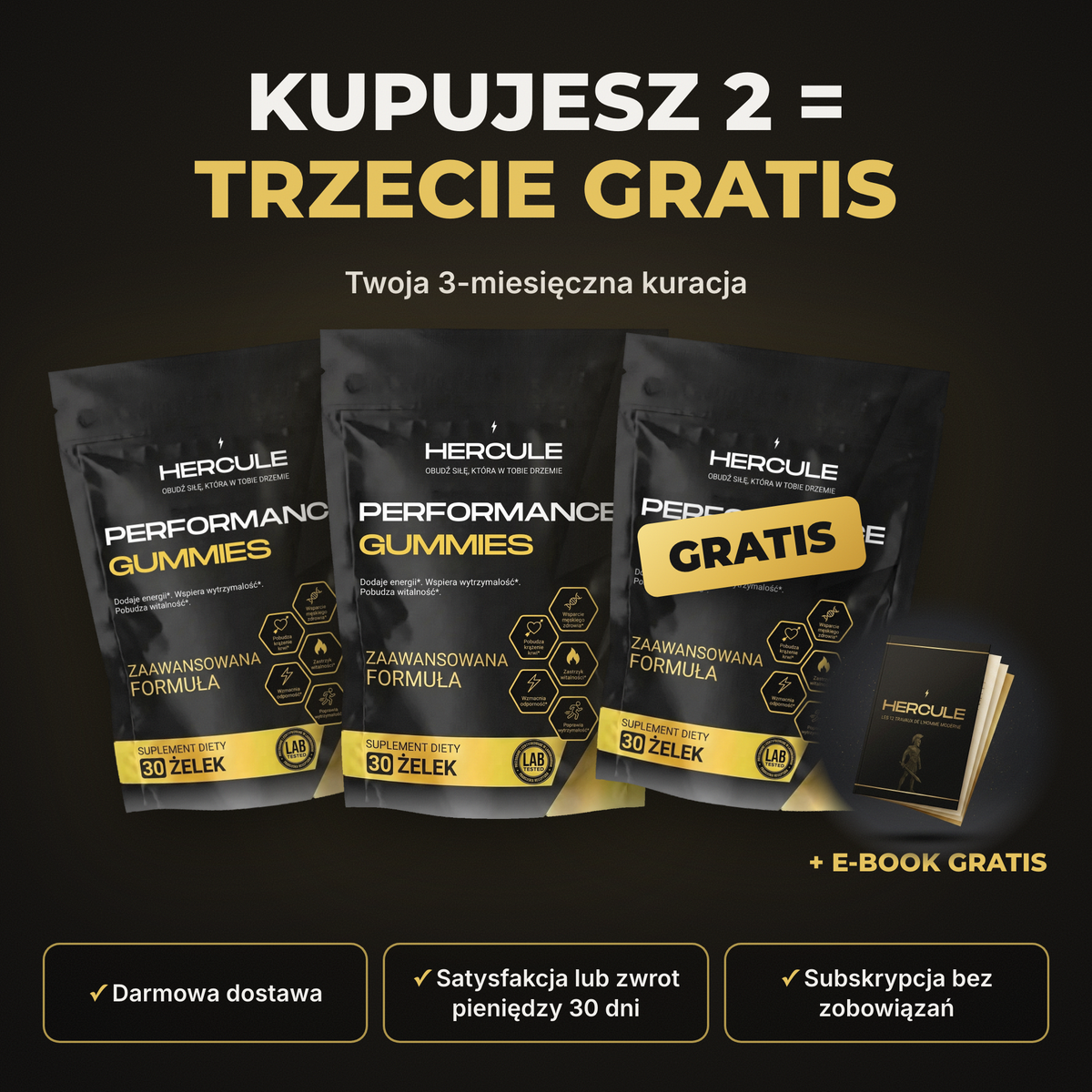 [lang:pl] HERCULE Żelki Performance, kupujesz 2, trzecie gratis