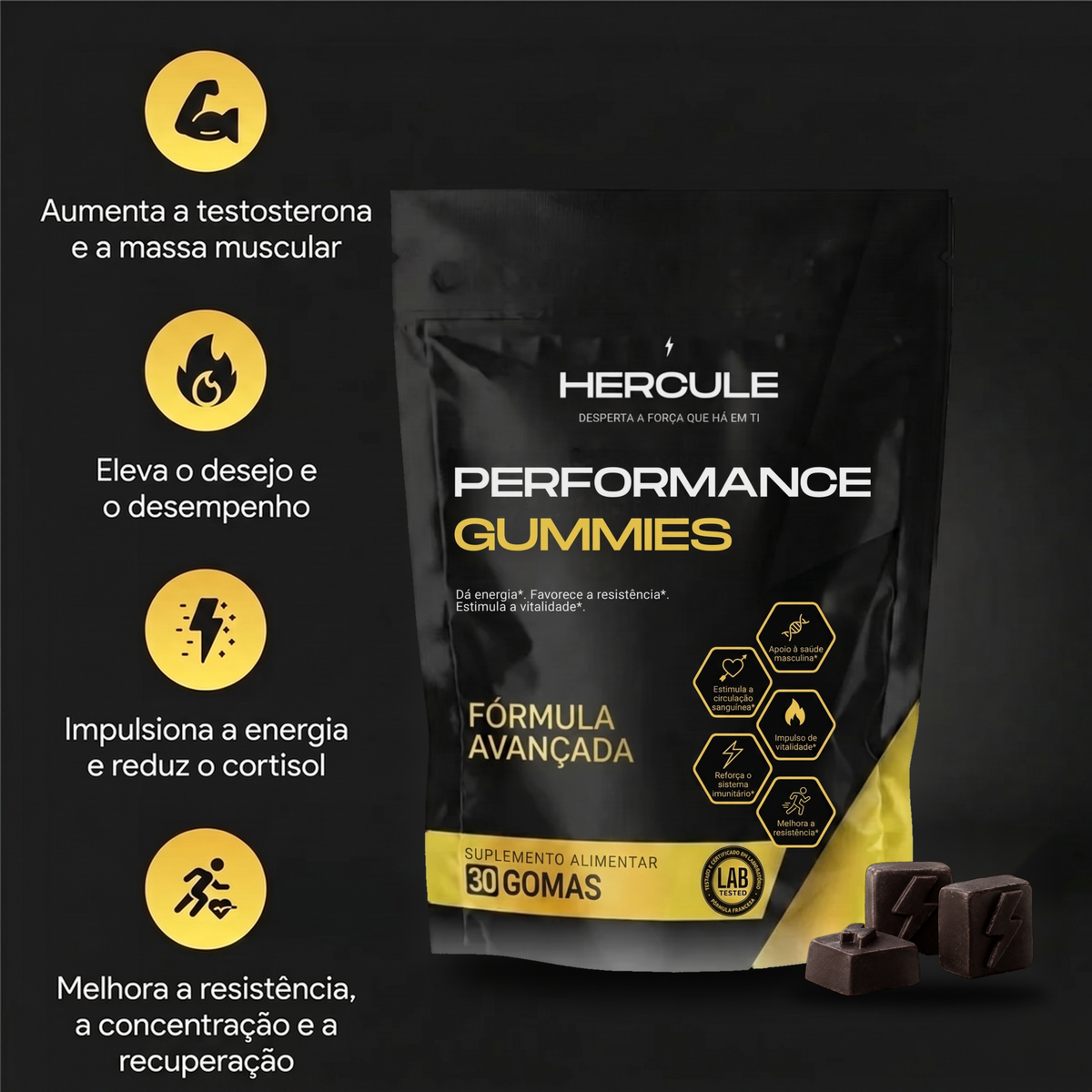 [lang:pt] HERCULE Gomas Performance, saqueta de 30 gomas