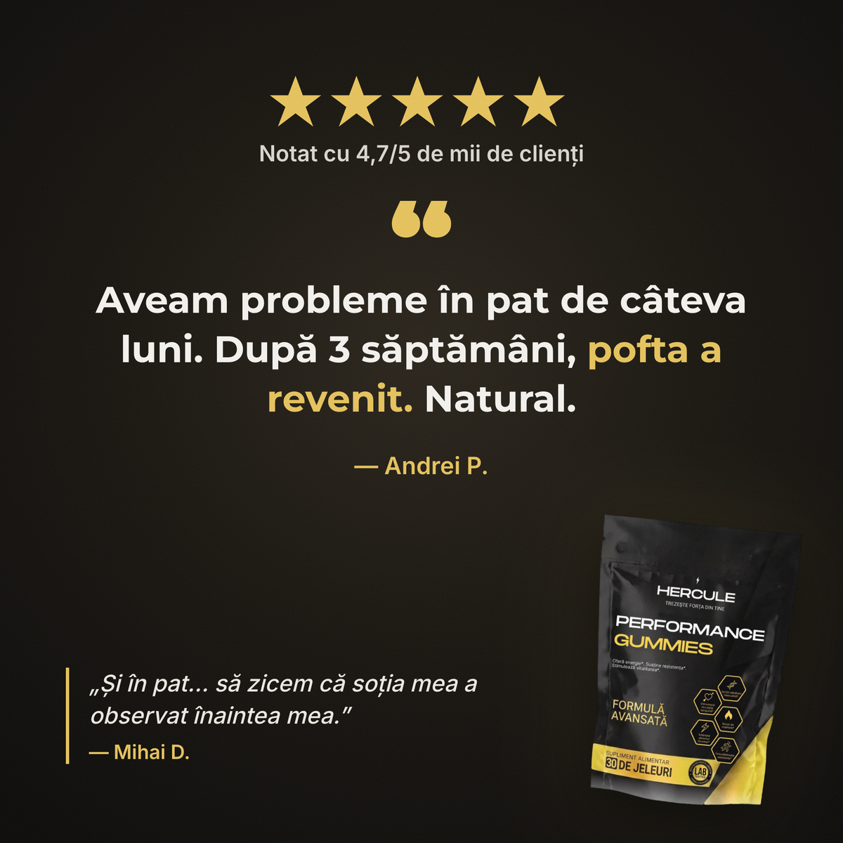 [lang:ro] HERCULE Jeleuri Performance, recenziile clienților